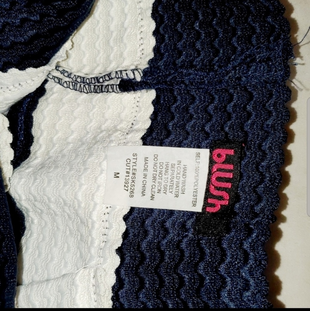 Navy Striped Mini Skirt - Picture 2 of 2